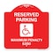 Signmission Reserved Parking Maximum Penalty $250 W/ Handicapped Heavy-Gauge Alum, 18" L, 18" H, RW-1818-23065 A-DES-RW-1818-23065 - alternate 1